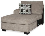 Ballinasloe Platinum 3-Piece Sectional With Ottoman - Ella Furniture