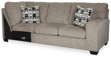 Ballinasloe Platinum 3-Piece Sectional With Ottoman - Ella Furniture