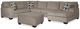 Ballinasloe Platinum 3-Piece Sectional With Ottoman PKG001773 - 8070208 | 80702S2 - Ella Furniture