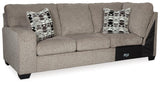 Ballinasloe Platinum 3-Piece Sectional With Ottoman PKG001773 - 8070208 | 80702S2 - Ella Furniture