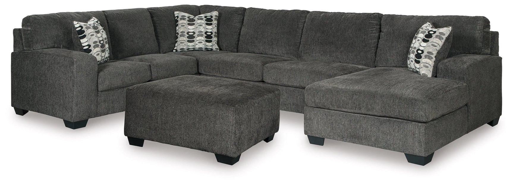 Ballinasloe Smoke 3-Piece Sectional With Ottoman PKG001775 - 8070308 | 80703S2 - Ella Furniture