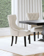 Baney Fabric Upholstered Dining Side Chair Beige and Black 115572 - Ella Furniture