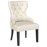 Baney Fabric Upholstered Dining Side Chair Beige and Black 115572 - Ella Furniture