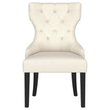 Baney Fabric Upholstered Dining Side Chair Beige and Black 115572 - Ella Furniture