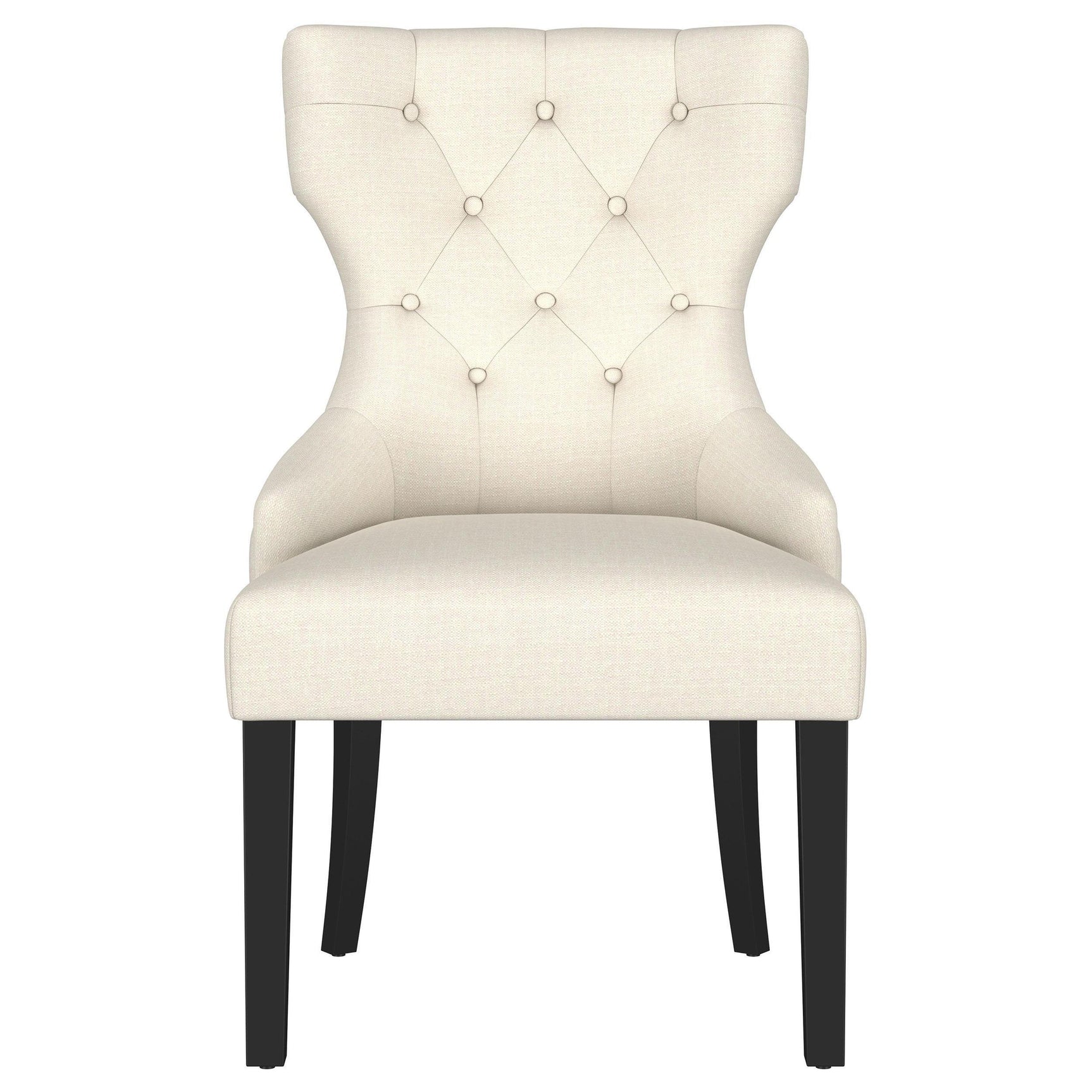 Baney Fabric Upholstered Dining Side Chair Beige and Black 115572 - Ella Furniture