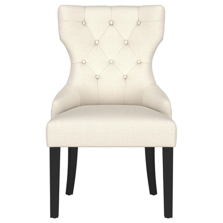 Baney Fabric Upholstered Dining Side Chair Beige and Black 115572 - Ella Furniture