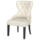 Baney Fabric Upholstered Dining Side Chair Beige and Black 115572 - Ella Furniture