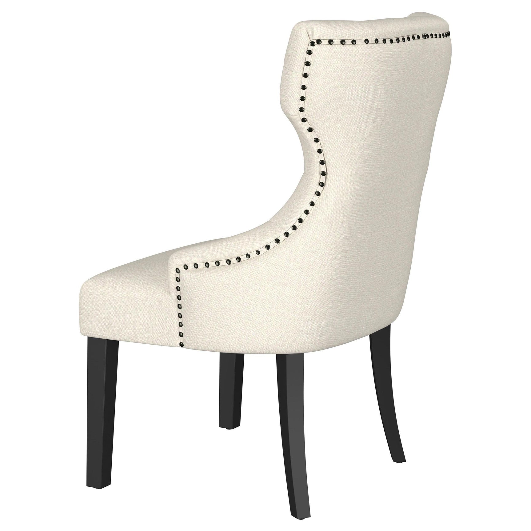 Baney Fabric Upholstered Dining Side Chair Beige and Black 115572 - Ella Furniture