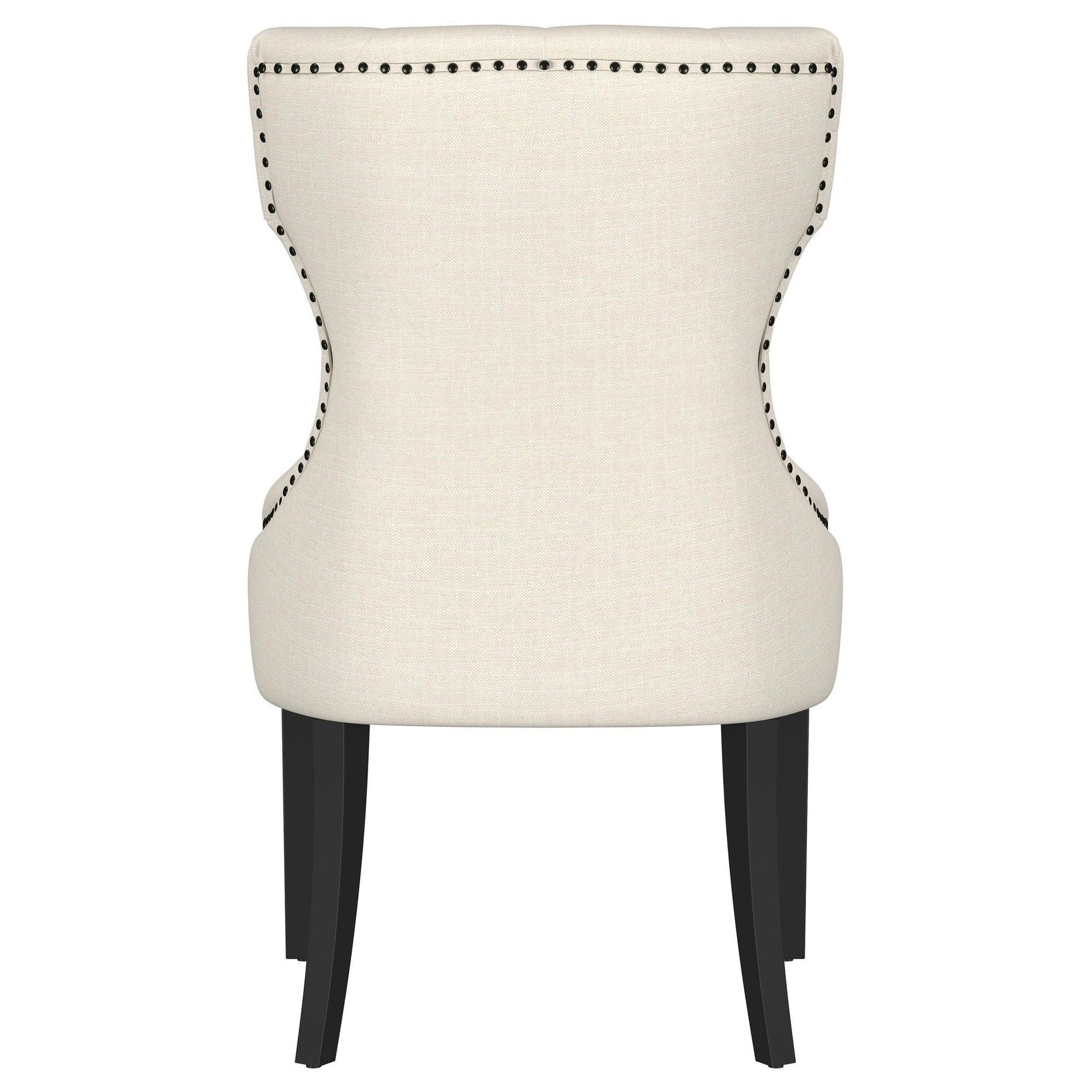 Baney Fabric Upholstered Dining Side Chair Beige and Black 115572 - Ella Furniture