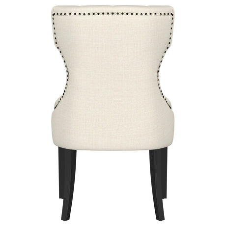 Baney Fabric Upholstered Dining Side Chair Beige and Black 115572 - Ella Furniture