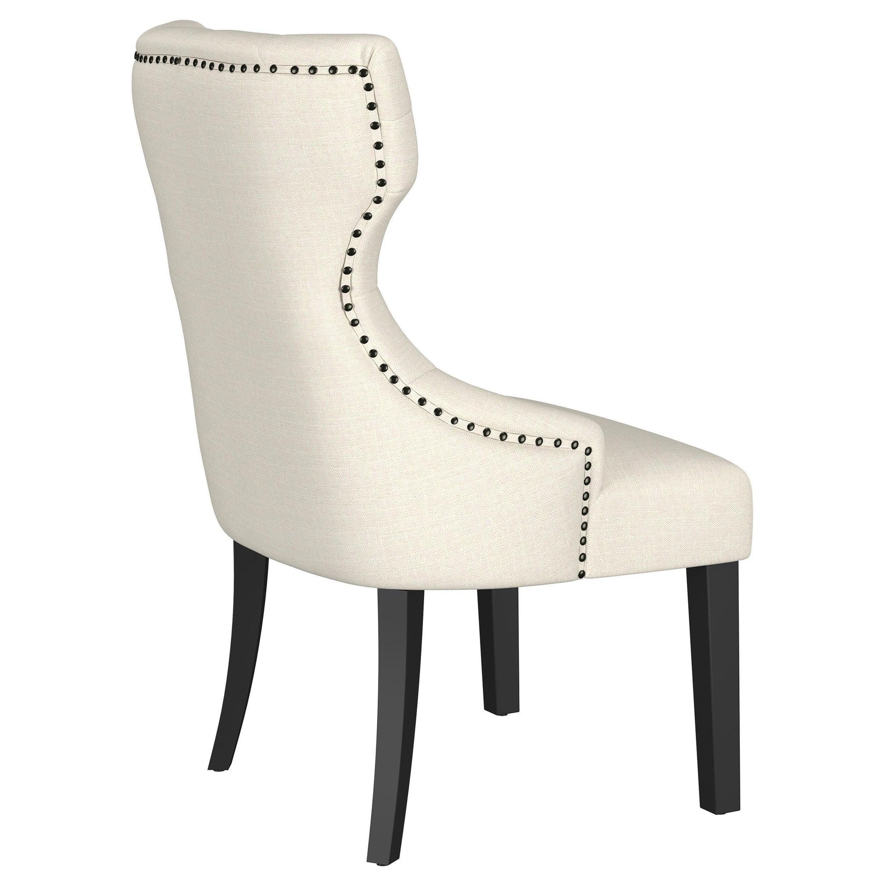 Baney Fabric Upholstered Dining Side Chair Beige and Black 115572 - Ella Furniture