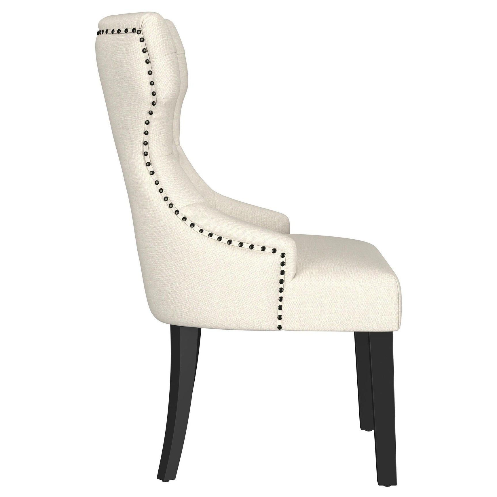 Baney Fabric Upholstered Dining Side Chair Beige and Black 115572 - Ella Furniture