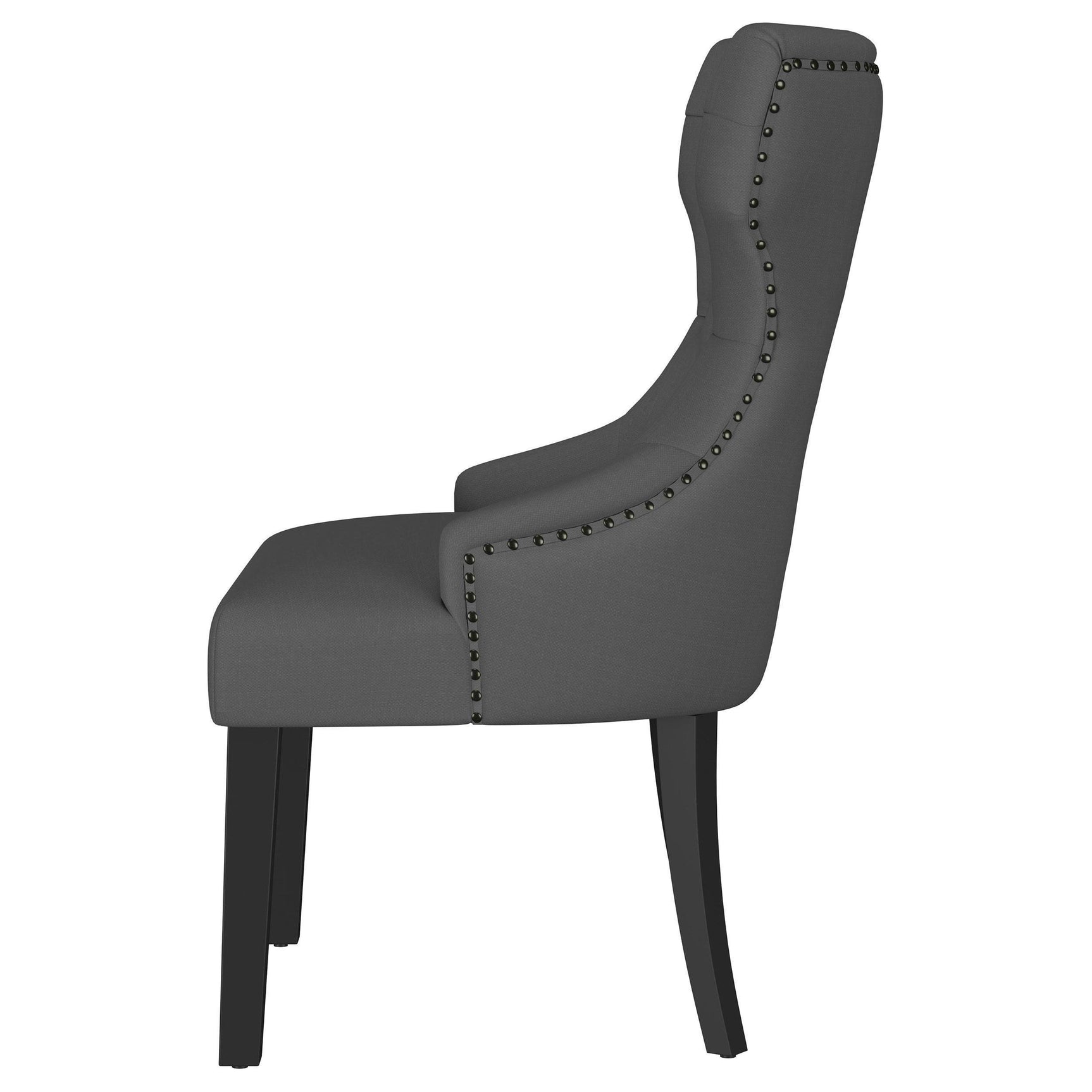 Baney Fabric Upholstered Dining Side Chair Grey and Black 115562 - Ella Furniture