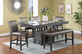 Bankston Gray Seats Counter Height Dining Room Set - Ella Furniture