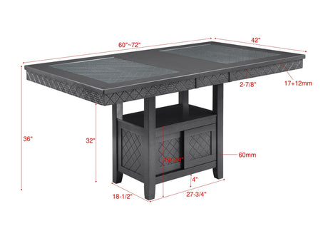 Bankston Gray Seats Counter Height Dining Room Set - Ella Furniture