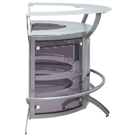 Bar Unit Smoked and Silver (Set of 3) - Ella Furniture