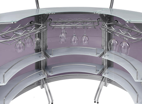 Bar Unit Smoked and Silver (Set of 3) - Ella Furniture