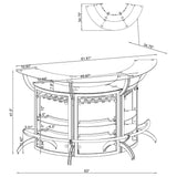 Bar Unit Smoked and Silver (Set of 3) - Ella Furniture