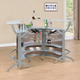 Bar Unit Smoked and Silver (Set of 3) - Ella Furniture