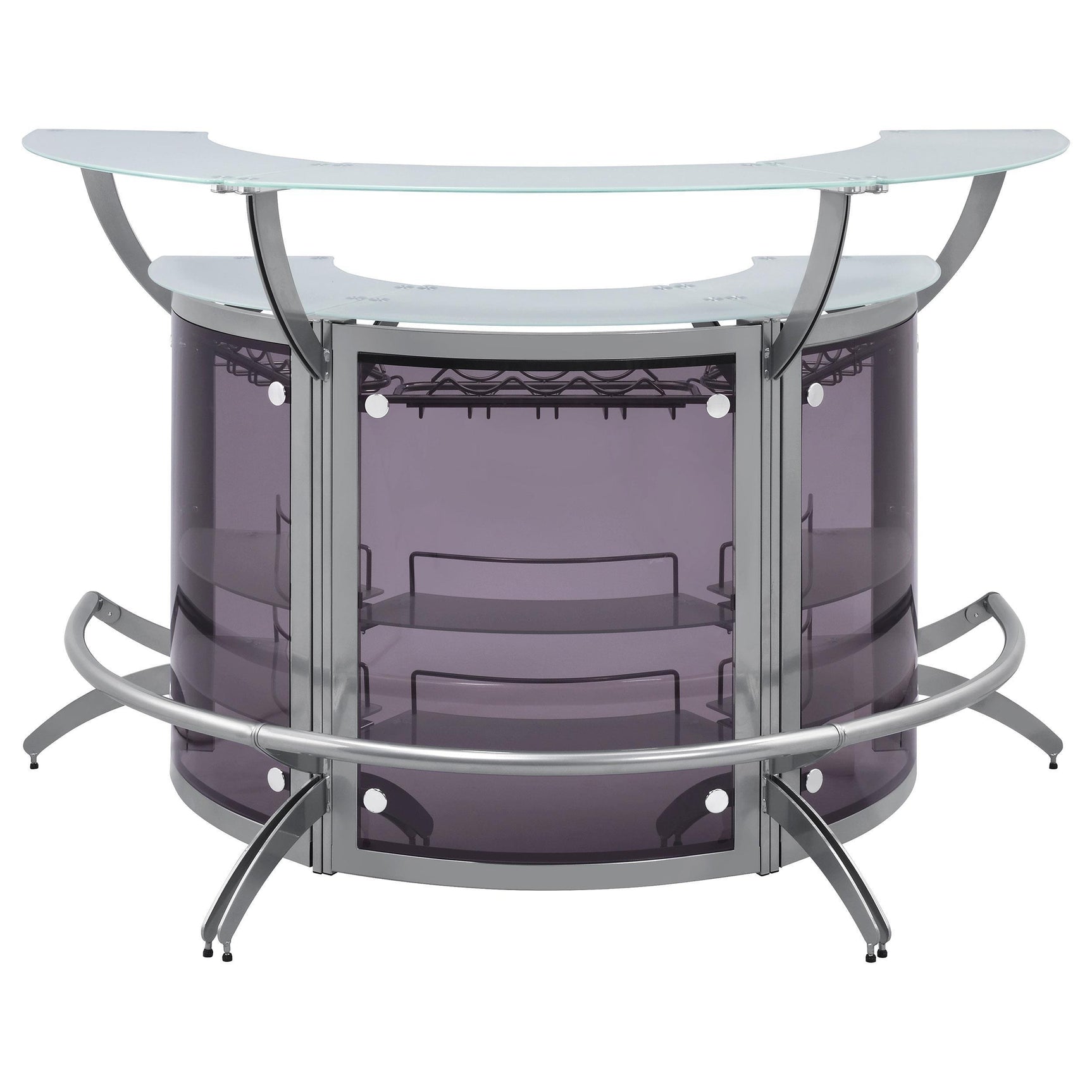 Bar Unit Smoked and Silver (Set of 3) - Ella Furniture