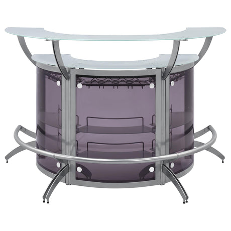 Bar Unit Smoked and Silver (Set of 3) - Ella Furniture