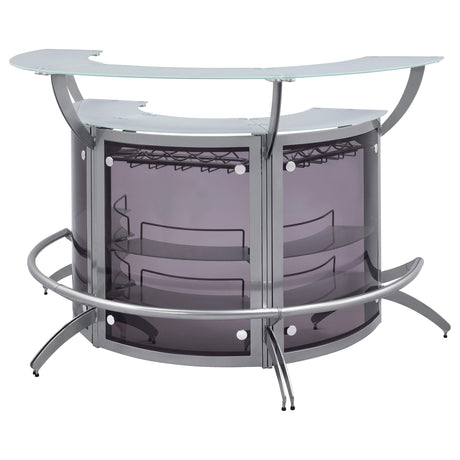 Bar Unit Smoked and Silver (Set of 3) - Ella Furniture