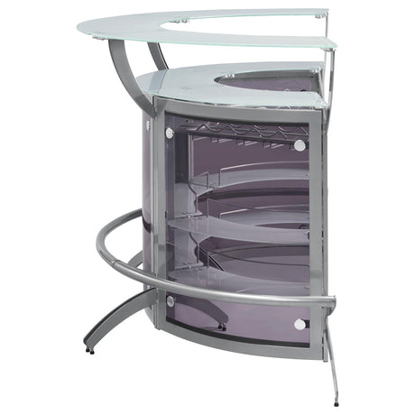 Bar Unit Smoked and Silver (Set of 3) - Ella Furniture
