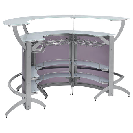 Bar Unit Smoked and Silver (Set of 3) - Ella Furniture