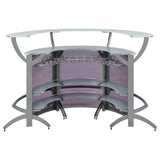 Bar Unit Smoked and Silver (Set of 3) - Ella Furniture