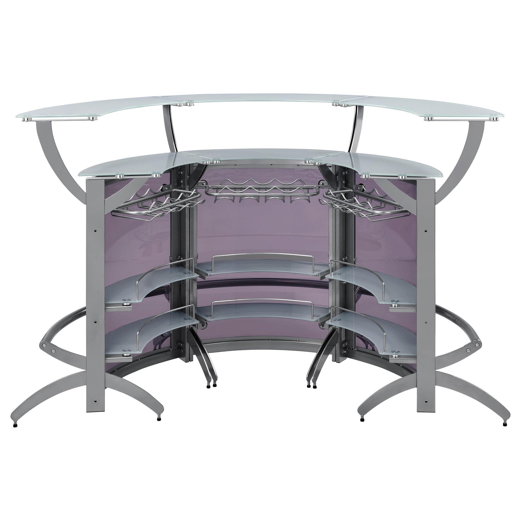 Bar Unit Smoked and Silver (Set of 3) - Ella Furniture