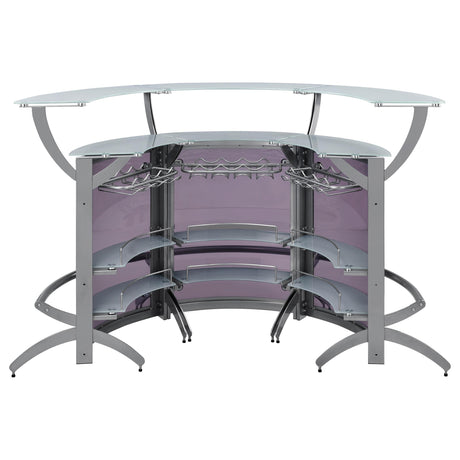 Bar Unit Smoked and Silver (Set of 3) - Ella Furniture