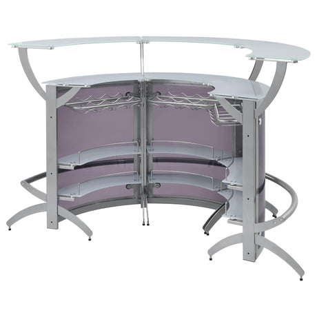 Bar Unit Smoked and Silver (Set of 3) - Ella Furniture