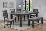 Bardstown Gray Modern Traditional Wood Fabric Seat Rectangular Dining Room Set - Ella Furniture