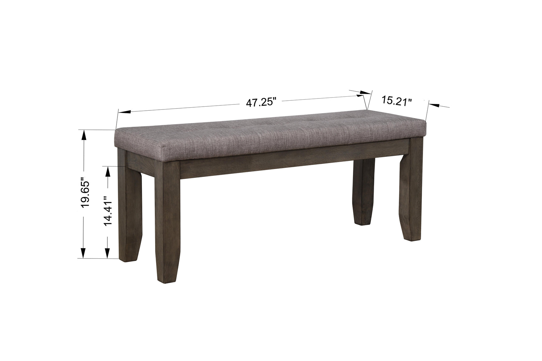 Bardstown Gray Modern Traditional Wood Fabric Seat Rectangular Dining Room Set - Ella Furniture