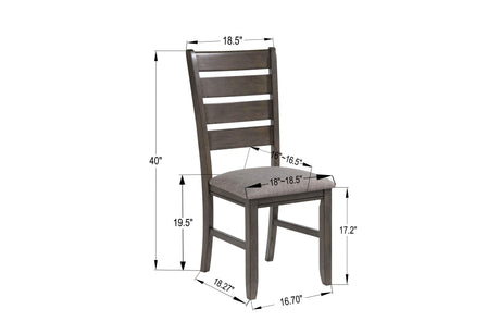 Bardstown Gray Modern Traditional Wood Fabric Seat Rectangular Dining Room Set - Ella Furniture