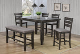 Bardstown Gray Modern Traditional Wood Rectangular Counter Height Dining Room Set - Ella Furniture