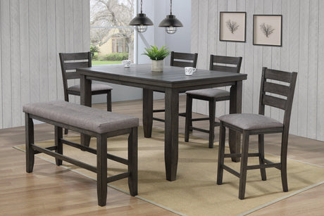 Bardstown Gray Modern Traditional Wood Rectangular Counter Height Dining Room Set - Ella Furniture