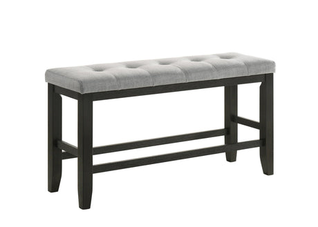 Bardstown Wheat Charcoal Modern Solid Wood Fabric Tufted Counter Height Dining Room Set - Ella Furniture