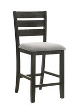Bardstown Wheat Charcoal Modern Solid Wood Fabric Tufted Counter Height Dining Room Set - Ella Furniture