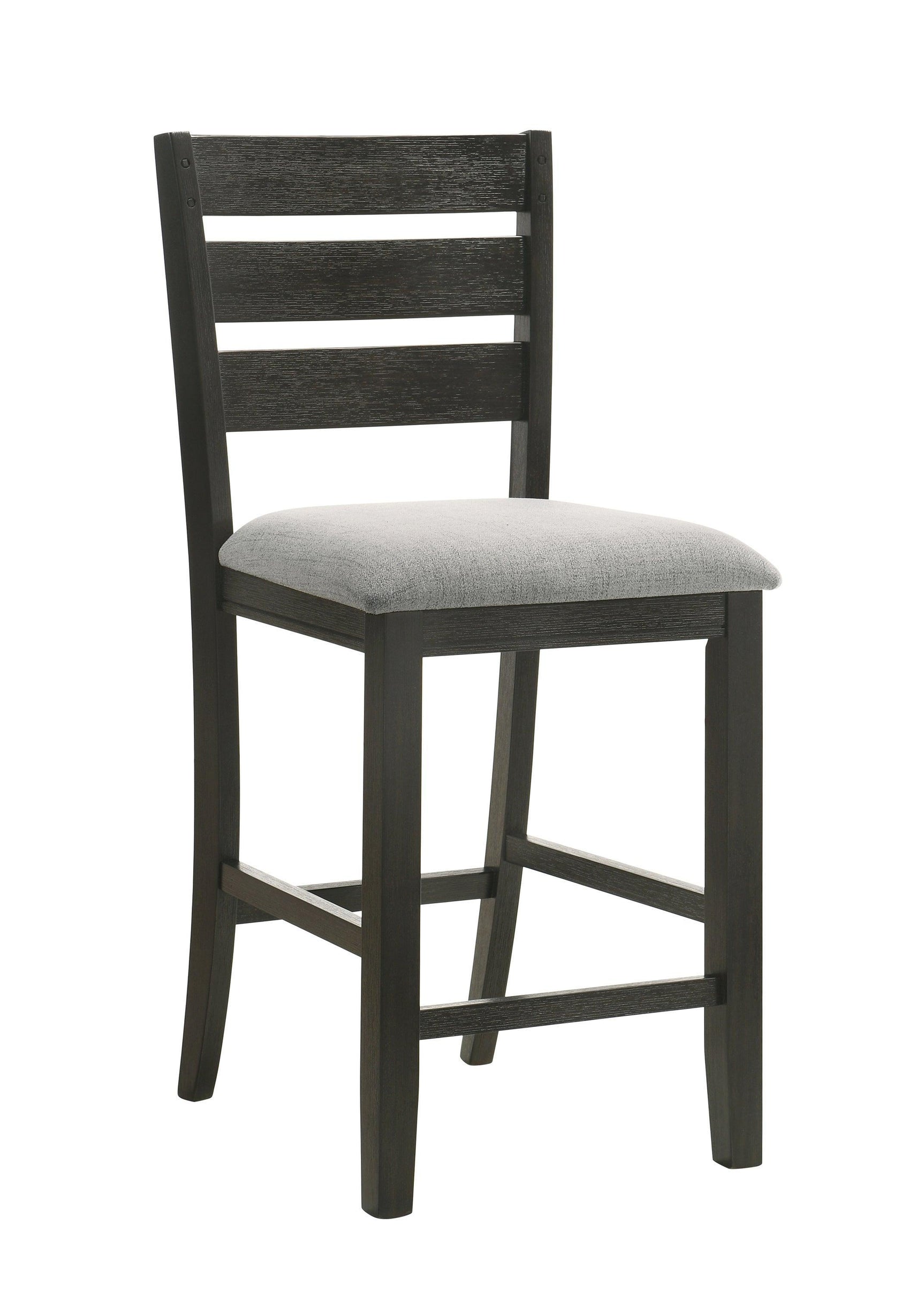 Bardstown Wheat Charcoal Modern Solid Wood Fabric Tufted Counter Height Dining Room Set - Ella Furniture