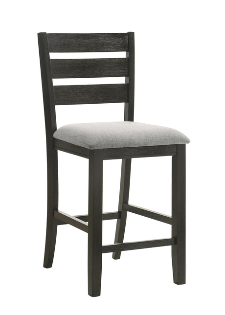 Bardstown Wheat Charcoal Modern Solid Wood Fabric Tufted Counter Height Dining Room Set - Ella Furniture