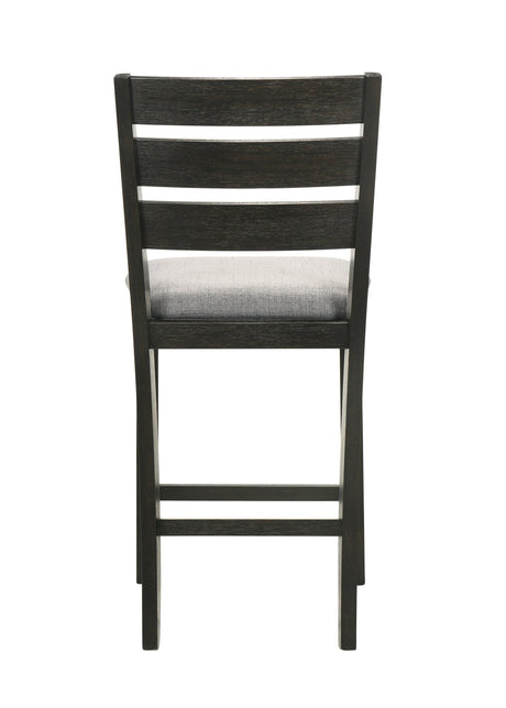 Bardstown Wheat Charcoal Modern Solid Wood Fabric Tufted Counter Height Dining Room Set - Ella Furniture