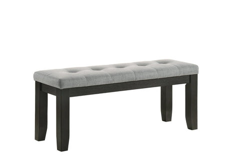 Bardstown Wheat Charcoal Modern Solid Wood Fabric Upholstered Tufted Dining Room Set - Ella Furniture