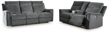 Barnsana Gravel Sofa And Loveseat - Ella Furniture