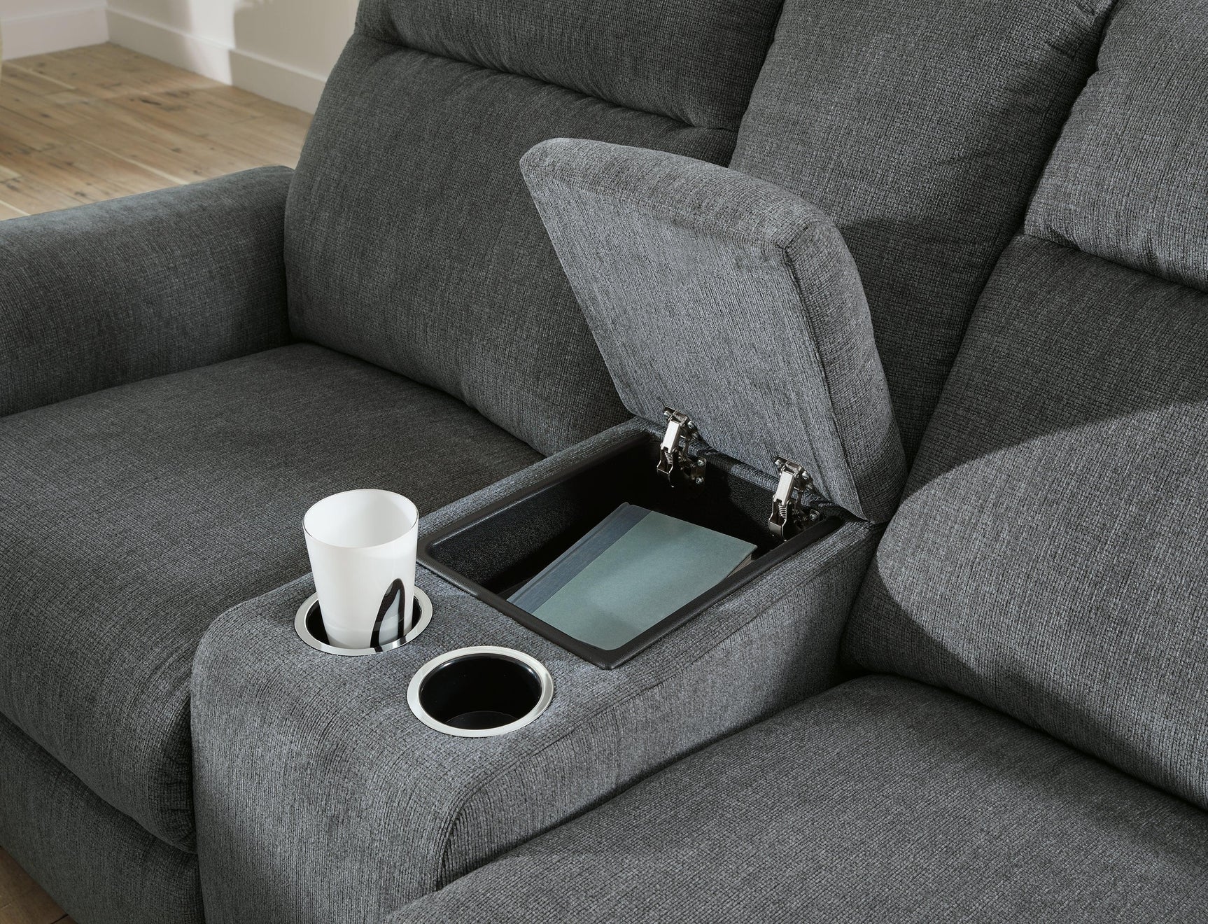 Barnsana Gravel Sofa, Loveseat and Recliner - Ella Furniture