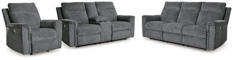 Barnsana Gravel Sofa, Loveseat and Recliner - Ella Furniture