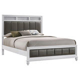 Barzini White Upholstered Panel Bedroom Set - Ella Furniture