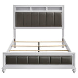 Barzini White Upholstered Panel Bedroom Set - Ella Furniture