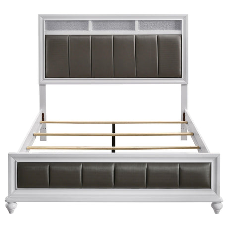 Barzini White Upholstered Panel Bedroom Set - Ella Furniture