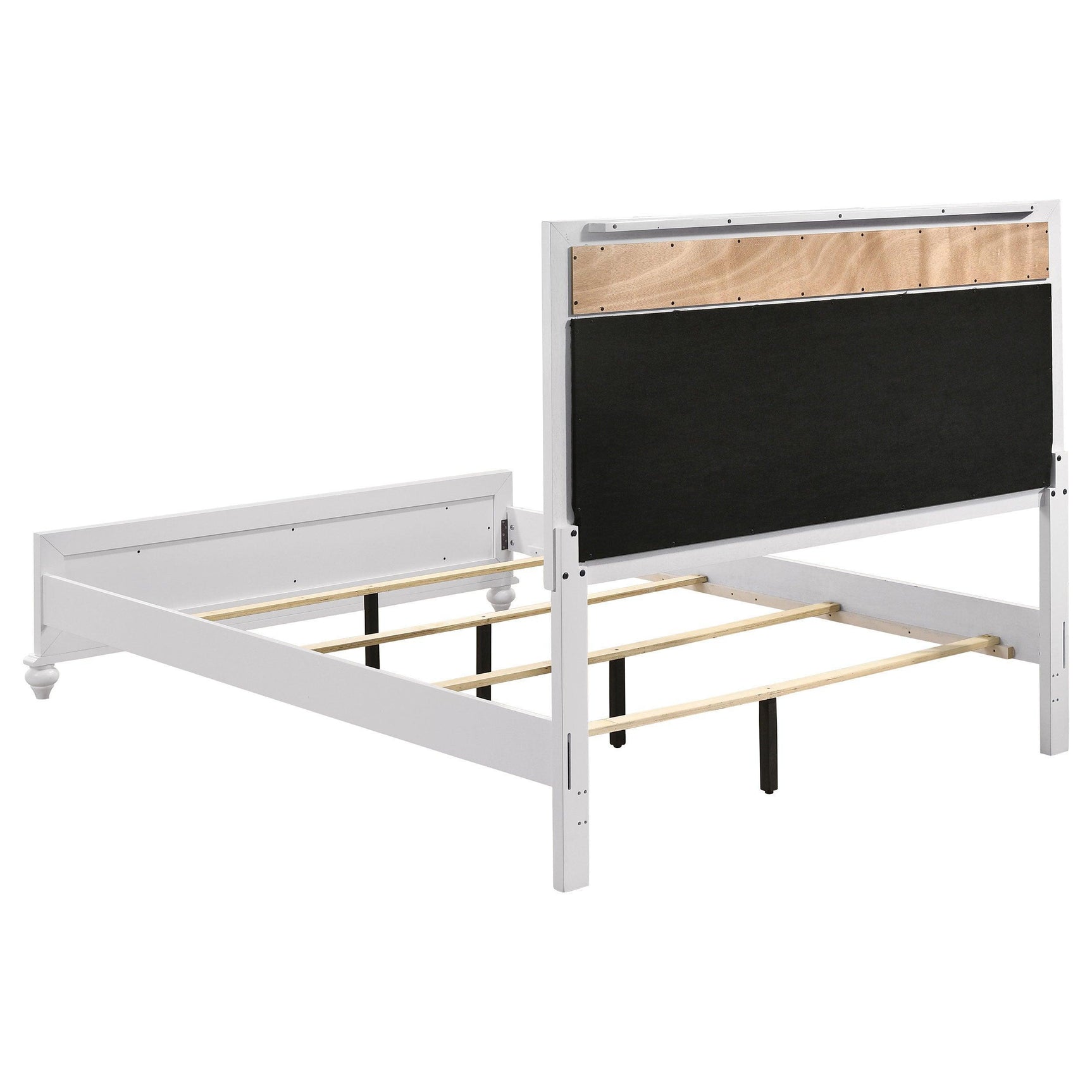 Barzini White Upholstered Panel Bedroom Set - Ella Furniture